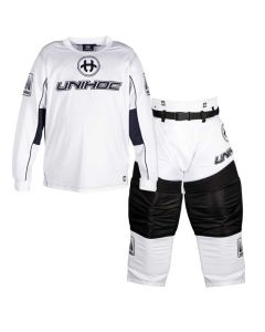 Unihoc Inferno Goalieset all white Junior